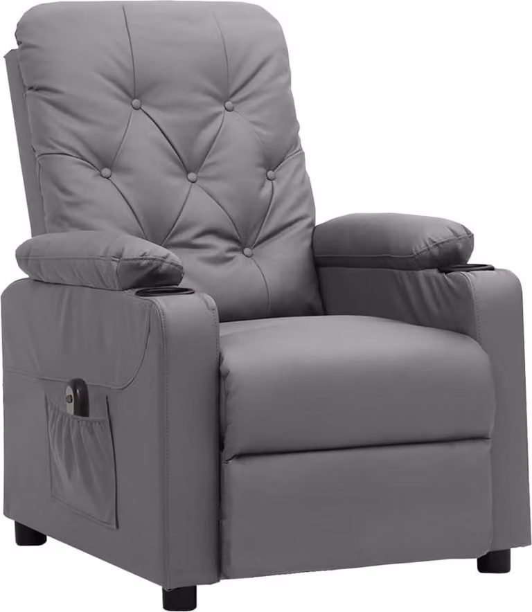 vidaXL Recliner elettrico grigio in ecopelle