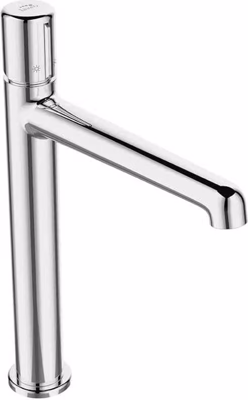 Miscelatore da appoggio design per lavabo verticale cromo