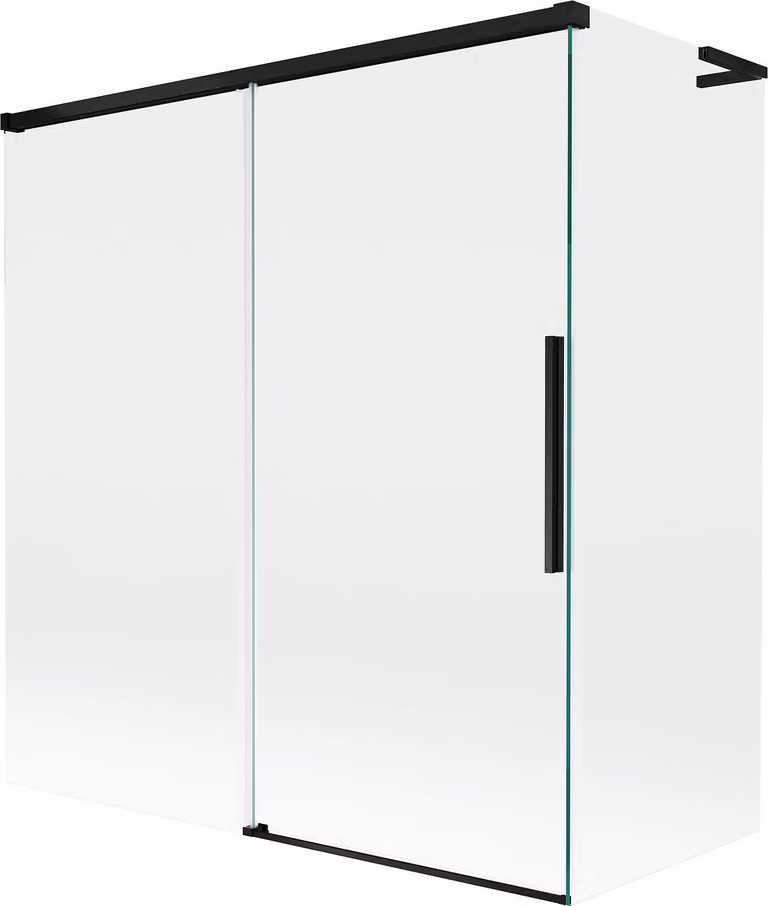 Mexen Rox L paravento da vasca a 2 ante scorrevoli 150 + 70 x 150 cm, trasparente, nero - 8C9L-150-070-70-00