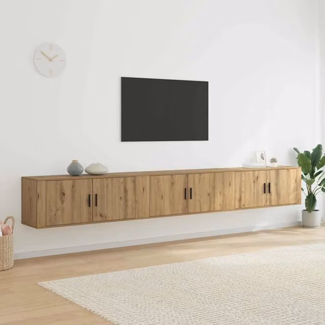 Set Mobile TV da Parete Moderno vidaXL in MDF Colore Marrone