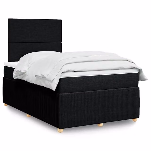 Giroletto a Molle con Materasso Nero 120x190 cm in Tessuto 3294290