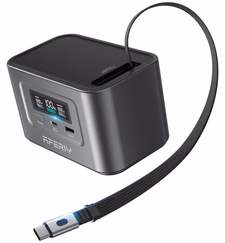 Stazione di ricarica portatile Nano100 - 100 W, 99,2 Wh - cavo USB-C estensibile - ricarica completa in 1,5 ore - batteria LiFePO4 con oltre 3000 cicli di ricarica - presa UE