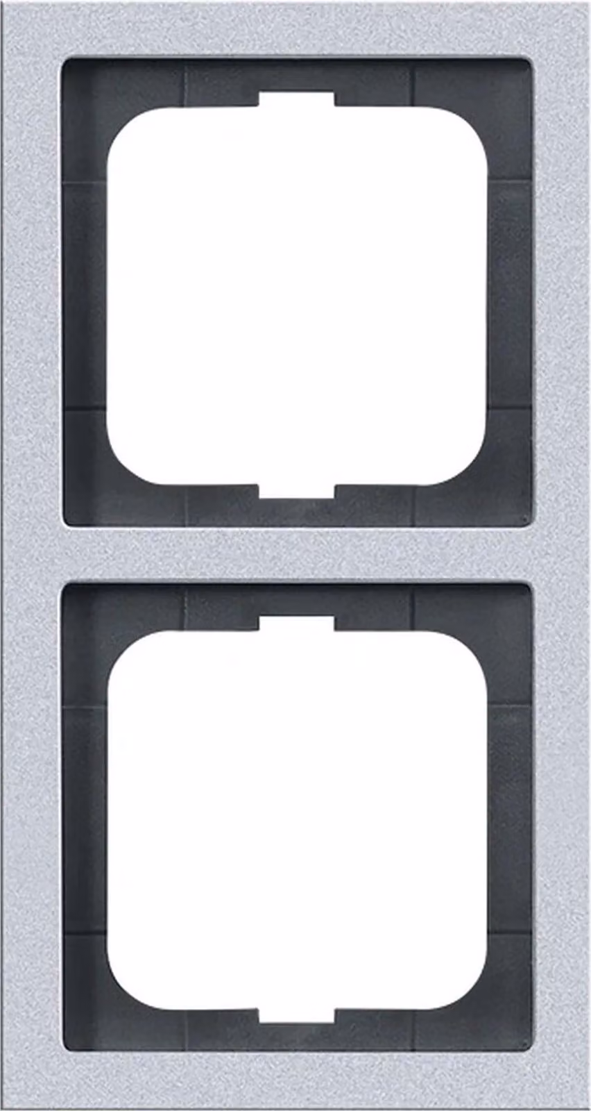 Busch-Jaeger Future Linear, cornice, doppia, argento alluminio, 1 pz.