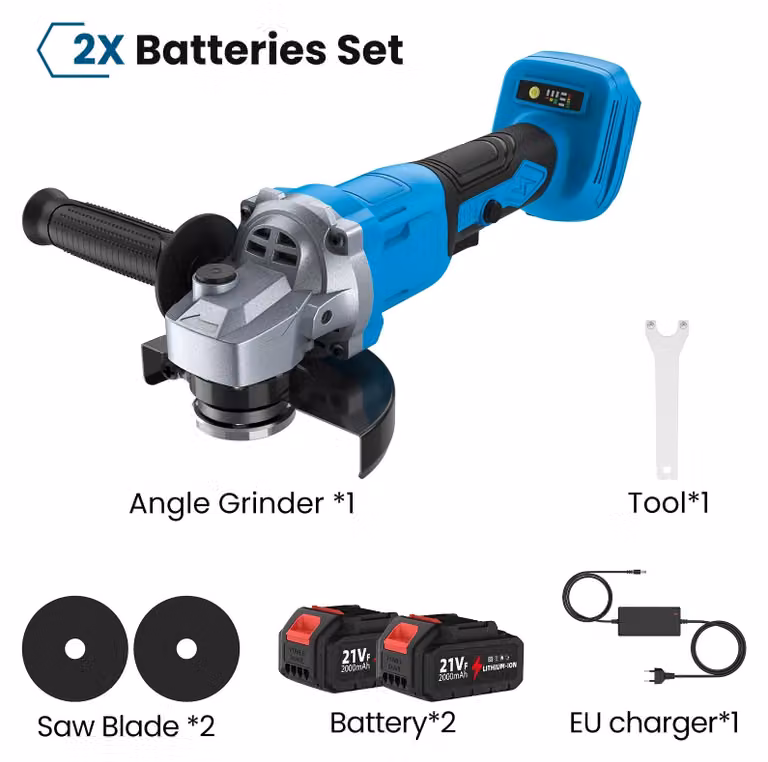 Smerigliatrice angolare a batteria – utensile elettrico – 3 velocità regolabili – batteria inclusa – ideale per la lucidatura, la smerigliatura, la rimozione della ruggine e la sbavatura dei metalli