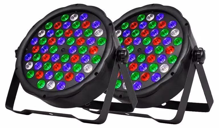Fari da palcoscenico, sorgente luminosa LED da 54x3W, controllo DMX512, 2 pezzi, spina di tipo EU