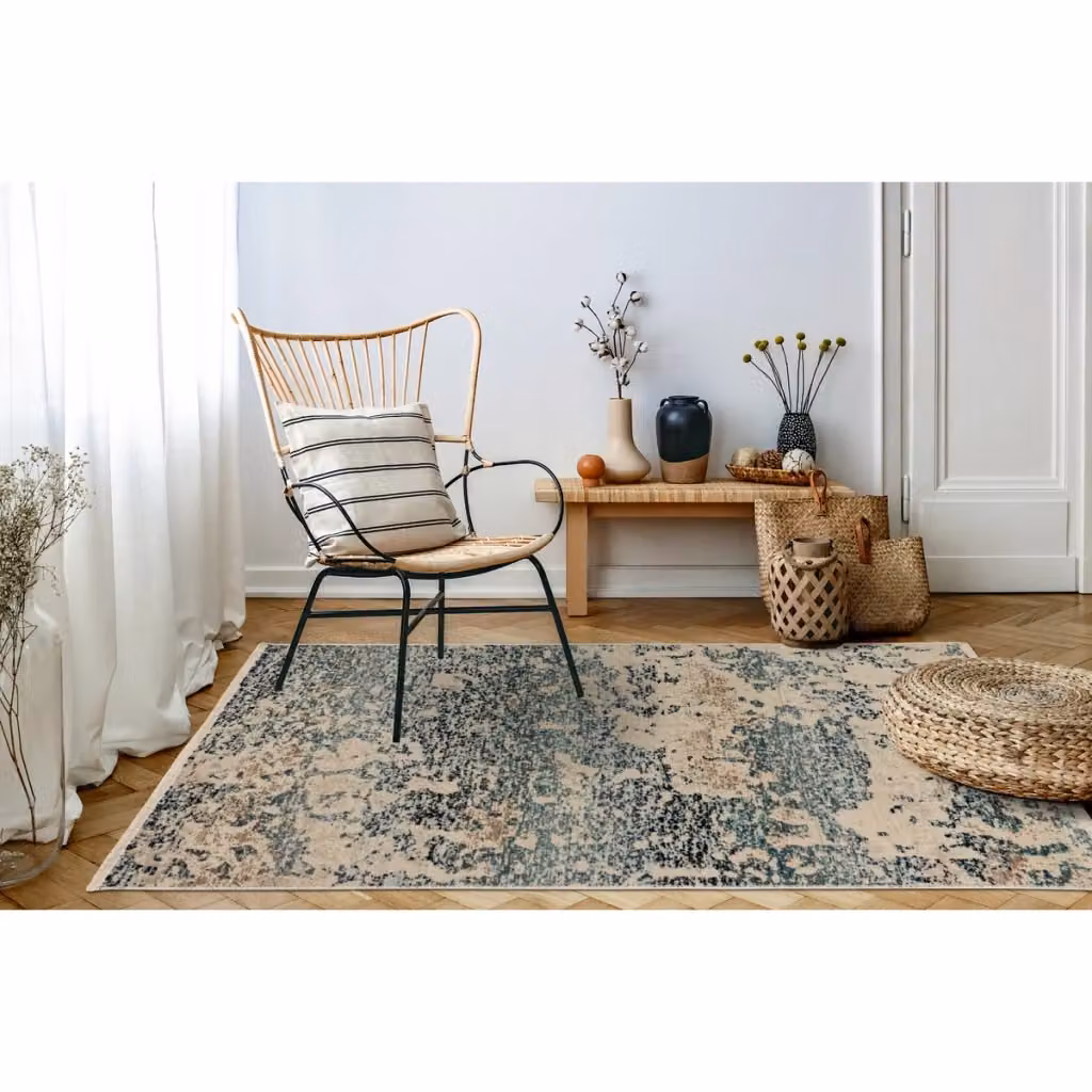 Tappeto Vintage Charin Kendra Home Blu in Polipropilene Rettangolare – 2