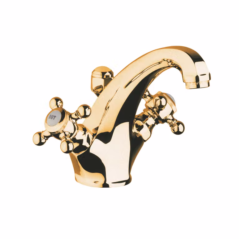KLUDI 1926 Robinetterie de lavabo, poignées croisillons, montage 1 trou, hauteur de bec 165mm, 510104520, 510104520
