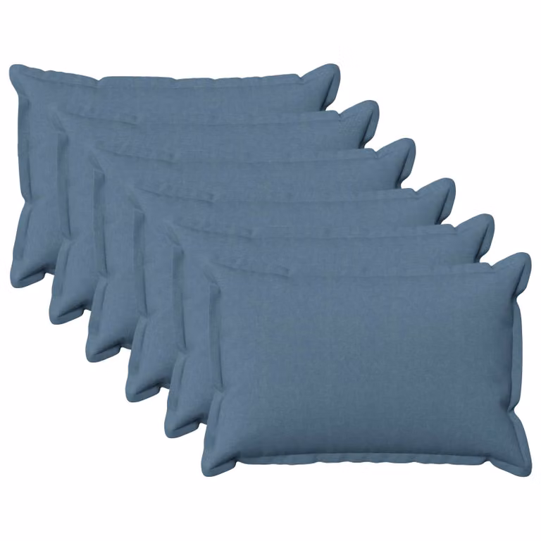 Set di 6 federe vidaXL HOUTEN blu jeans, L/P: 50 x 75 cm