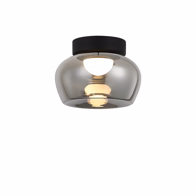 Viokef Plafoniera a LED Nadia, Alluminio / Grigio / Zincato, Soggiorno / Sala da pranzo, Vetro, Plafoniera LED