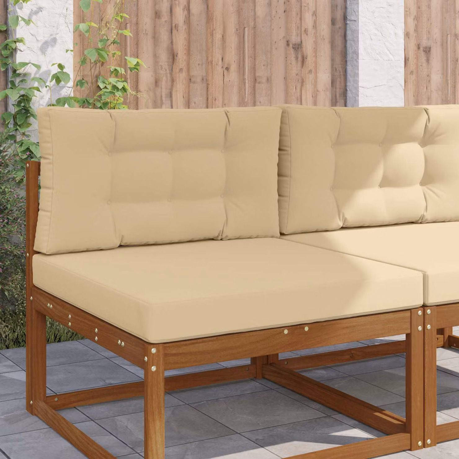 vidaXL Cuscino quadrato per divano da esterno in poliestere, Beige, 80 x 80 cm