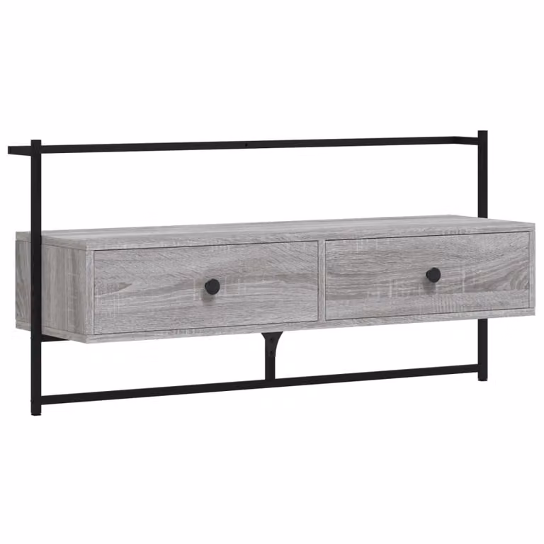 Mobile TV a Muro Grigio Sonoma 100,5x30x51 cm Legno Multistrato