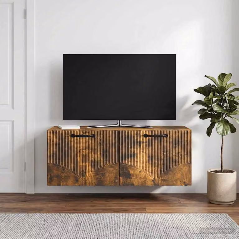 vidaXL Mobile Porta TV da Muro in Rovere Fumo, L 78,5 x P 31 x H 30 cm