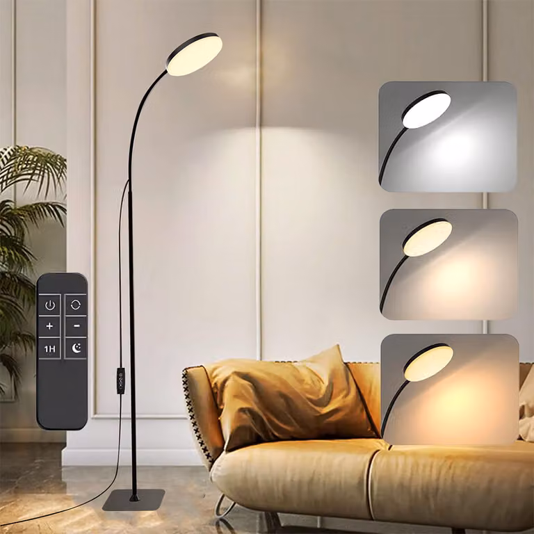Lampada da terra USB dimmerabile con telecomando Lampada da lettura a LED Lampada da terra regolabile e flessibile Lampada da notte angolare da ufficio