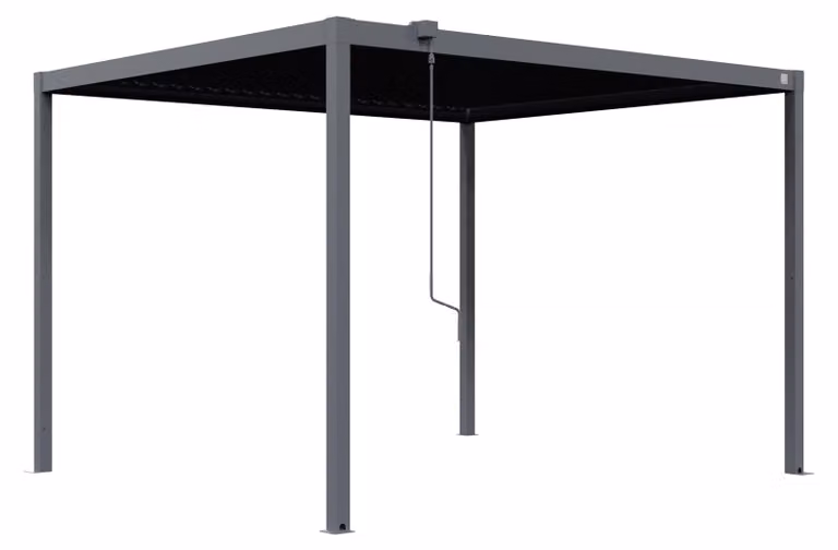PRIMEYARD Pergola bioclimatica 3x3,5 m Pali e tetto a lamelle in acciaio - antracite