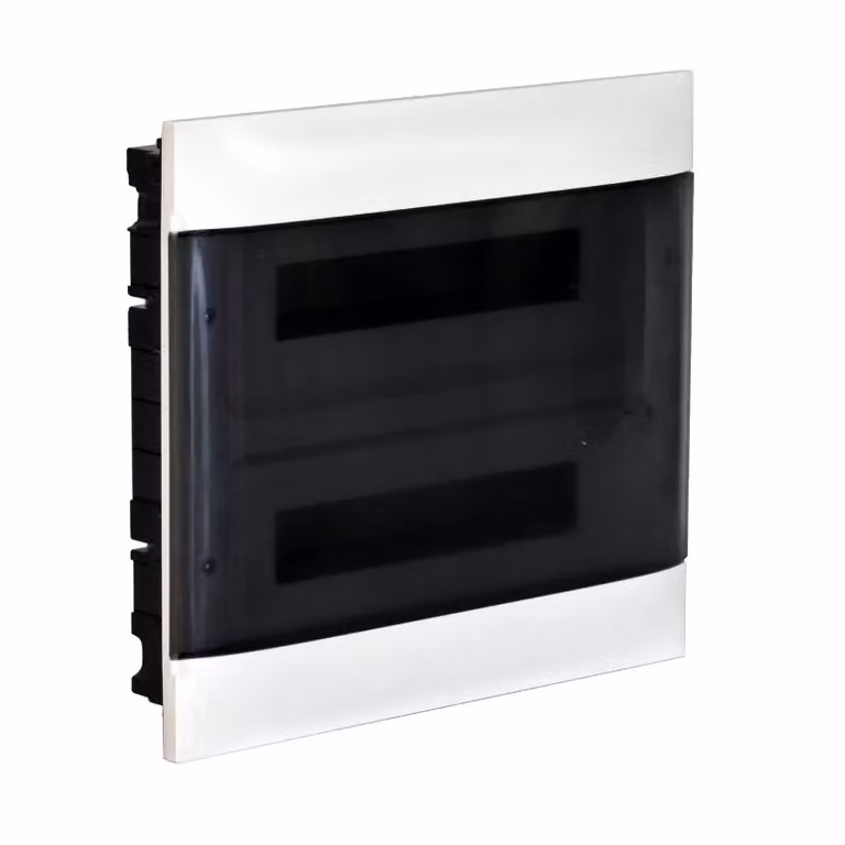 Distributore da incasso Legrand Praktibox S, con sportello in vetro fumé, bianco, 2x 12 moduli 135152