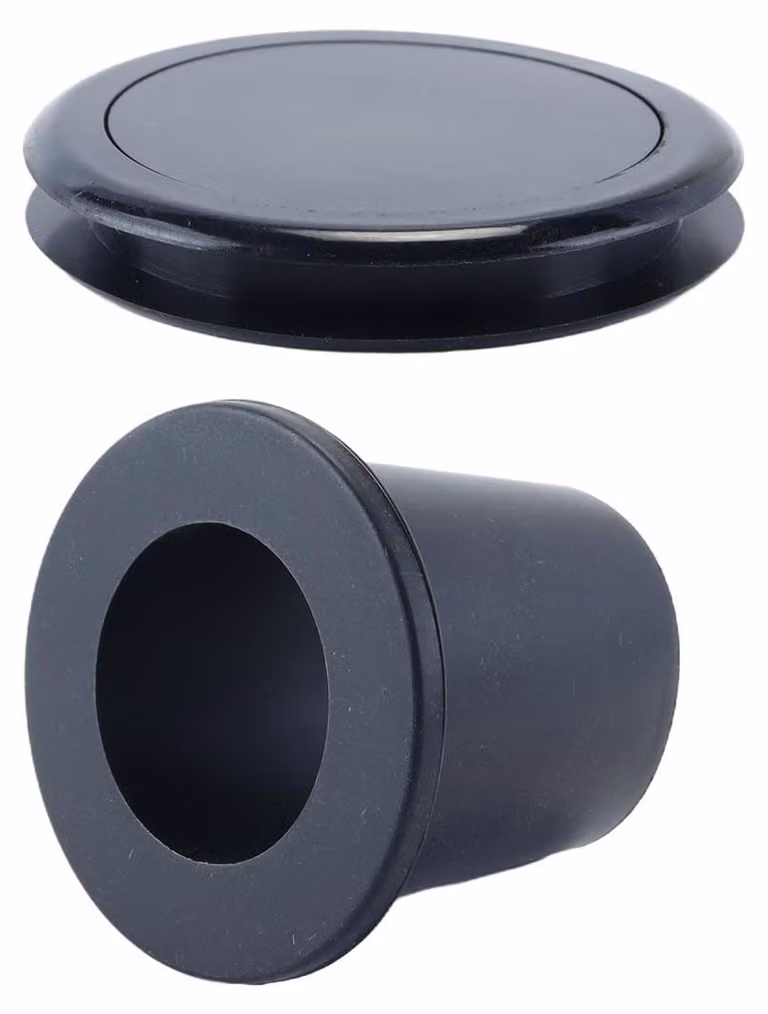 Set di 2 adattatori in silicone per fori degli ombrelloni, adatti a tavoli da esterno, colore nero