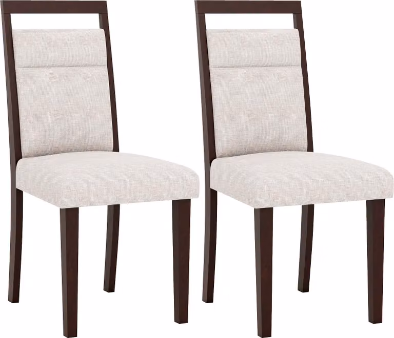Set di 2 sedie da pranzo COSTWAY, sedie da cucina in legno, sedie da tavolo con seduta imbottita, sedie in legno imbottite, fino a 150 kg, sedie (beige,2)