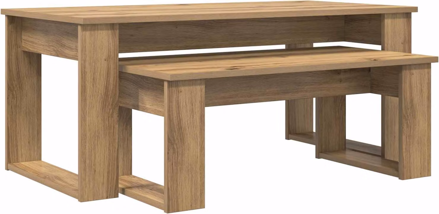 Set di Tavolini da Caffè 2 pcs Rovere artigianale