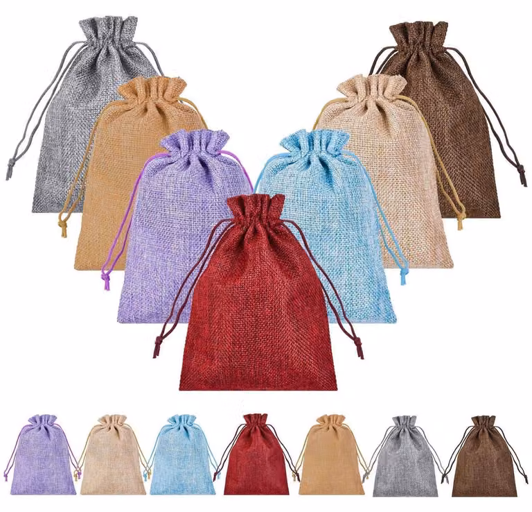 Calendario dell'Avvento con sacchetti in juta, 35 pezzi, dimensioni 13x18 cm, con cordoncino, colorati, per Natale