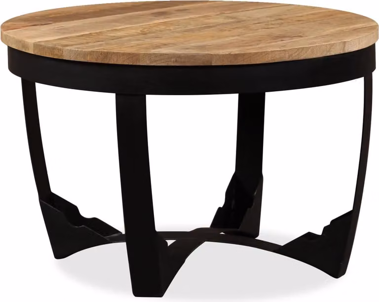 Tavolino da Salotto in Legno Massello Grezzo di Mango 60x40 cm