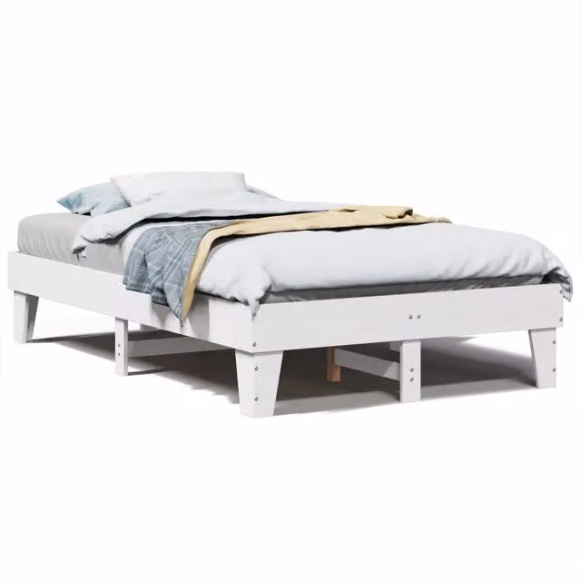 Letto matrimoniale in legno massello di pino bianco con doghe in composito L/P/H: 123,5 x 193,5 x 36,0 cm – 1