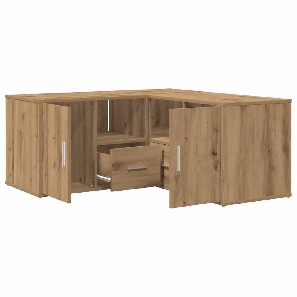 Mobile Angolare Moderno vidaXL in Legno MDF Colore Rovere Marrone L 160 x P 40 x H 45 cm – 2