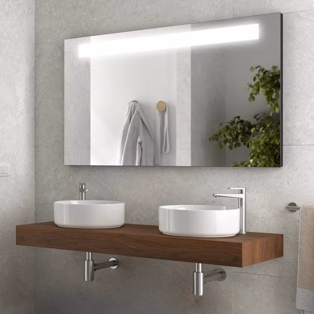 Mensolone da bagno sospeso Sumo in noce maya, Larghezza: 120 cm