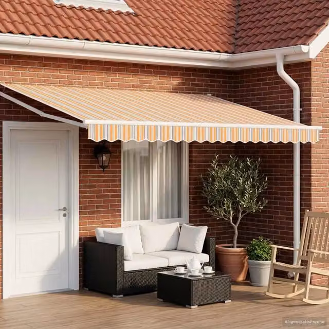 Tettuccio Elettrico Retrattile Blu e Arancione 4,5 × 3 m 3419655