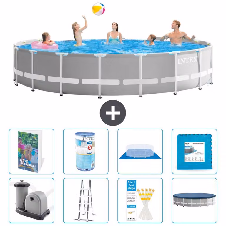 Struttura per piscina a forma di prisma - 549x122 cm - composta da 7 elementi - modello S602
