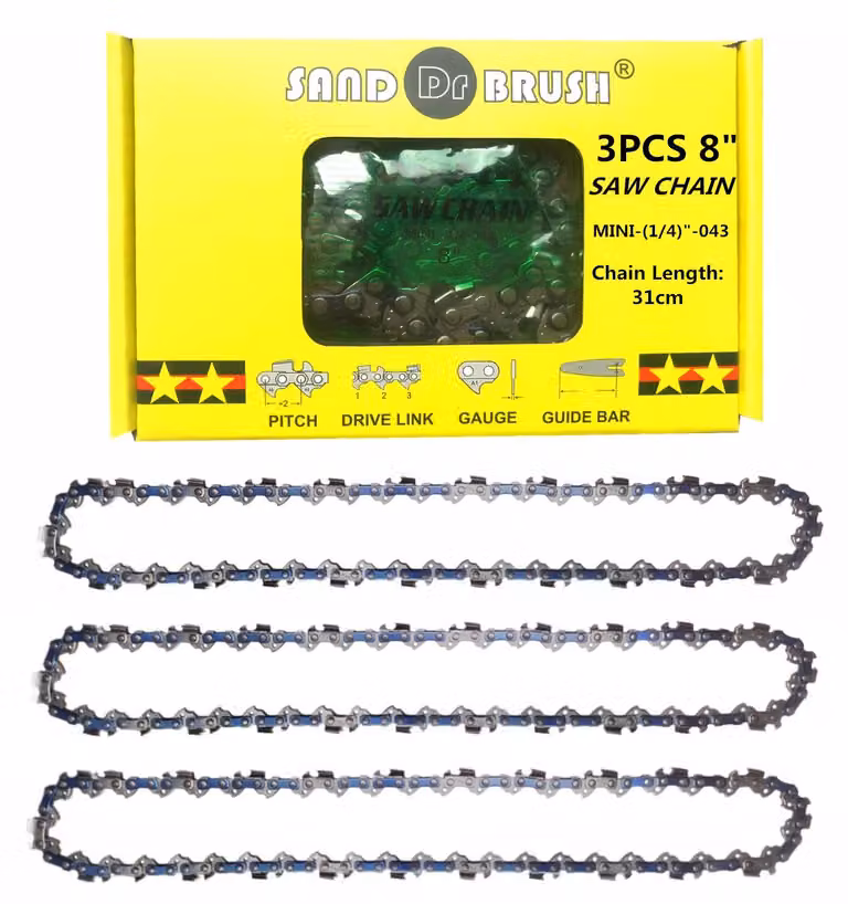 Catena da 8 pollici per mini motoseghe, compatibile con motoseghe con passo di 1,1 mm