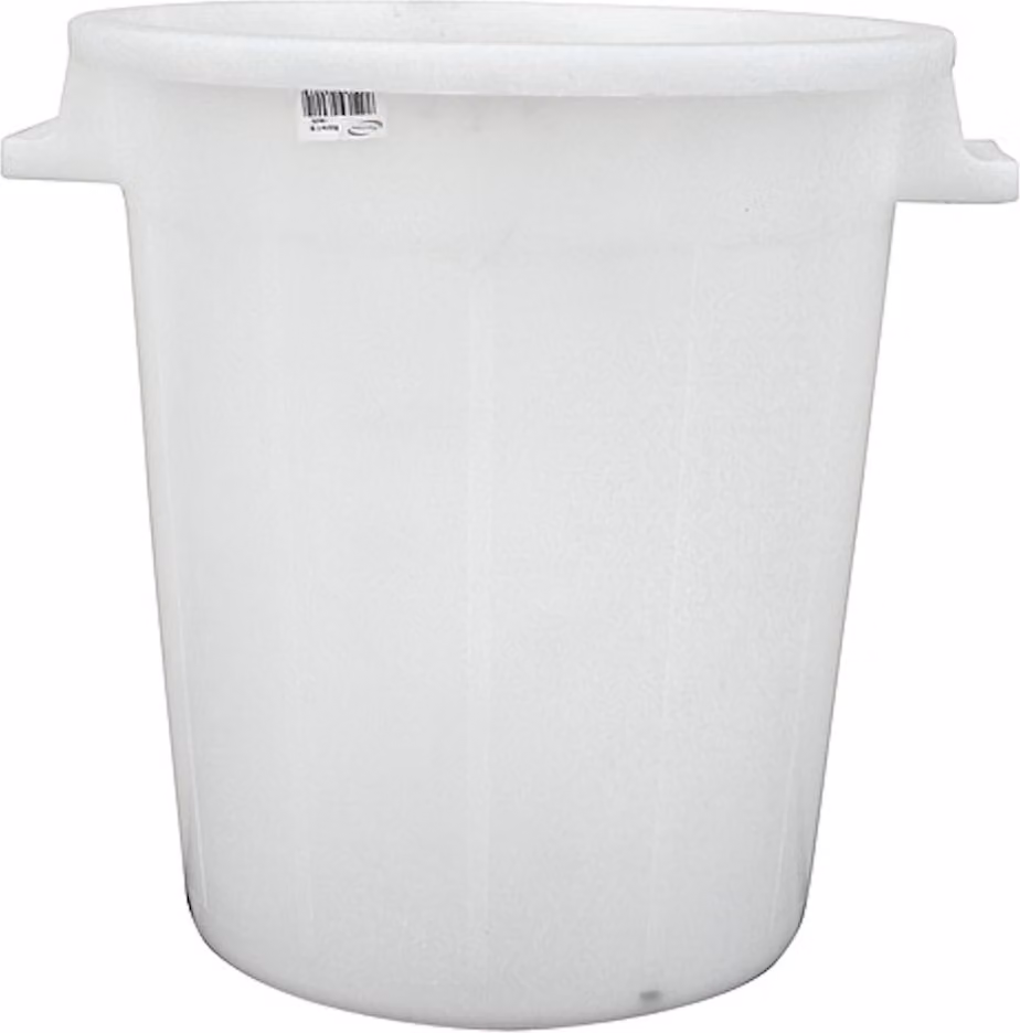 Contenitore di plastica bianco da 35 litri, barile multiuso, contenitore di plastica, bidone, bidone universale