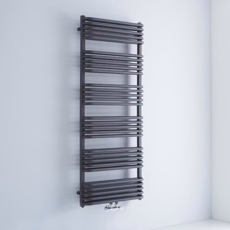 Scaldasalviette Termoarredo Bagno Curvo con Attacco Centrale - Antracite - 1400W - 1533 x 600mm - Arch