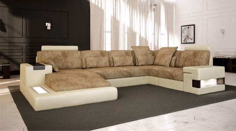 Wohnlandschaft Sofa Couch Polster Vintage Sofas Ecke Ecksofa U-Form