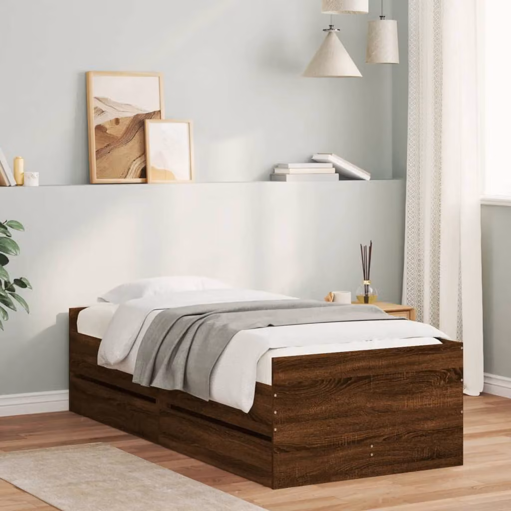 Giroletto con Cassetti vidaXL in Legno Rovere Marrone L/P/H: 190 x 80 x 30 cm – 1
