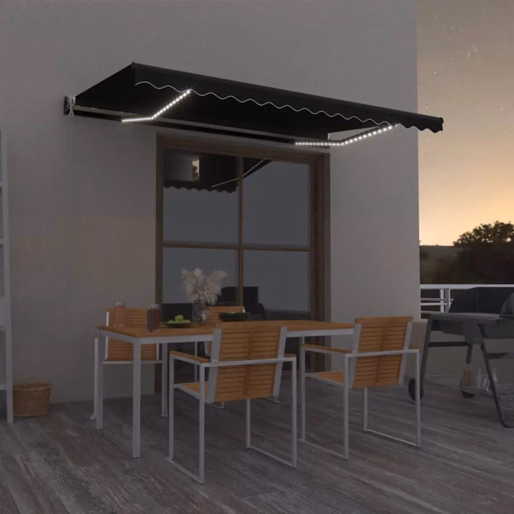 Tenda retrattile vidaXL in poliestere e alluminio, colore antracite, L 400 cm x P 350 cm