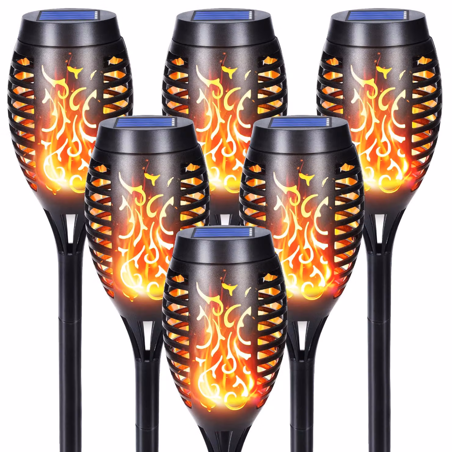 Lampada da esterno a energia solare con 12 LED e effetto fiamma realistico