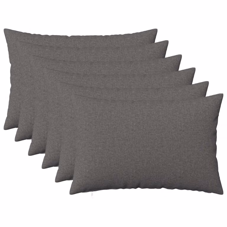 Set di 6 federe vidaXL HEERLEN grigio chiaro, L 40 cm x P 60 cm, in tessuto poliestere lavabile