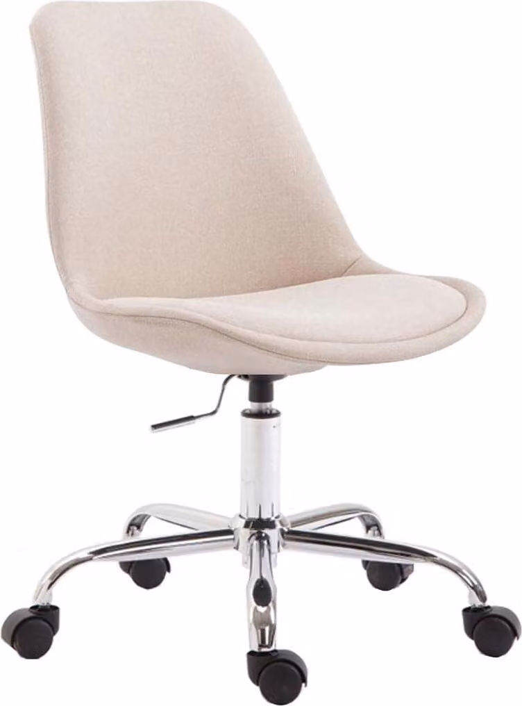 Sedia ergonomica per ufficio - Sedia da ufficio - Altezza del sedile regolabile in continuo - Design moderno | Colore: crema