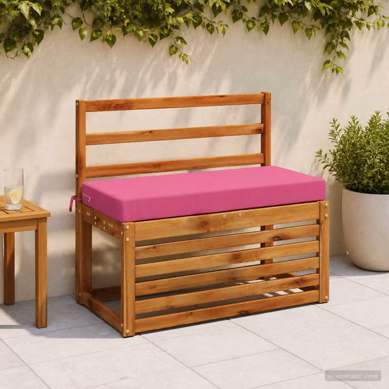 vidaXL Cuscino per panchina SOEST Rosa, in poliestere con rivestimento rimovibile e resistente ai raggi UV, L 80 x P 40 x H 8 cm
