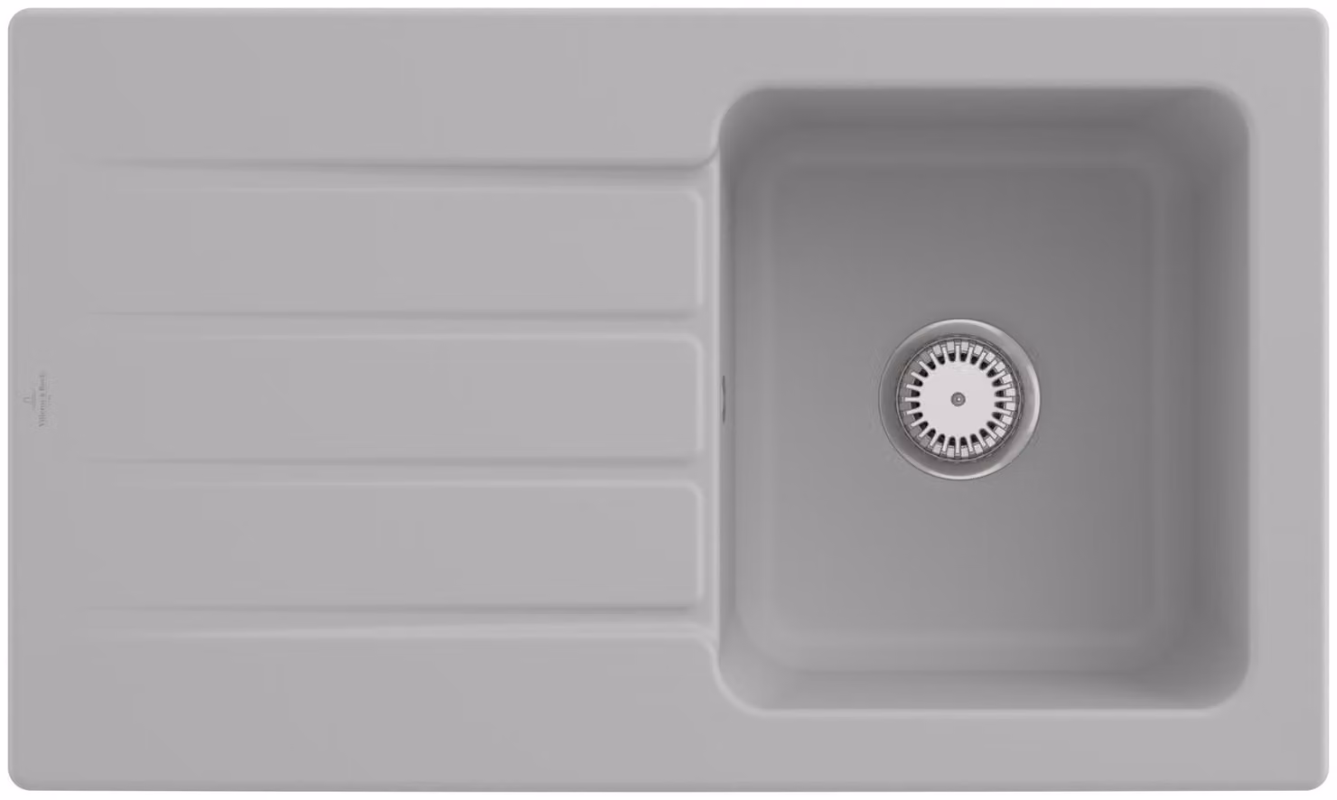 Lavello da cucina rettangolare Villeroy&Boch, lavello da cucina con scolapiatti Architectura 50 Steam grey, 86x51cm