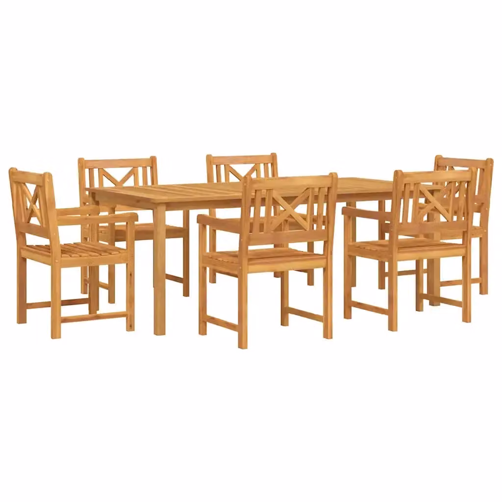 Set da pranzo per giardino vidaXL in legno di acacia marrone, 7 pezzi – 2