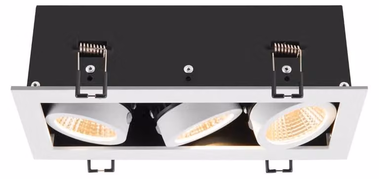 SLV 1007568 KADUX, Plafoniera da incasso a LED, tripla, 3000K, 38°, quadrata, bianca