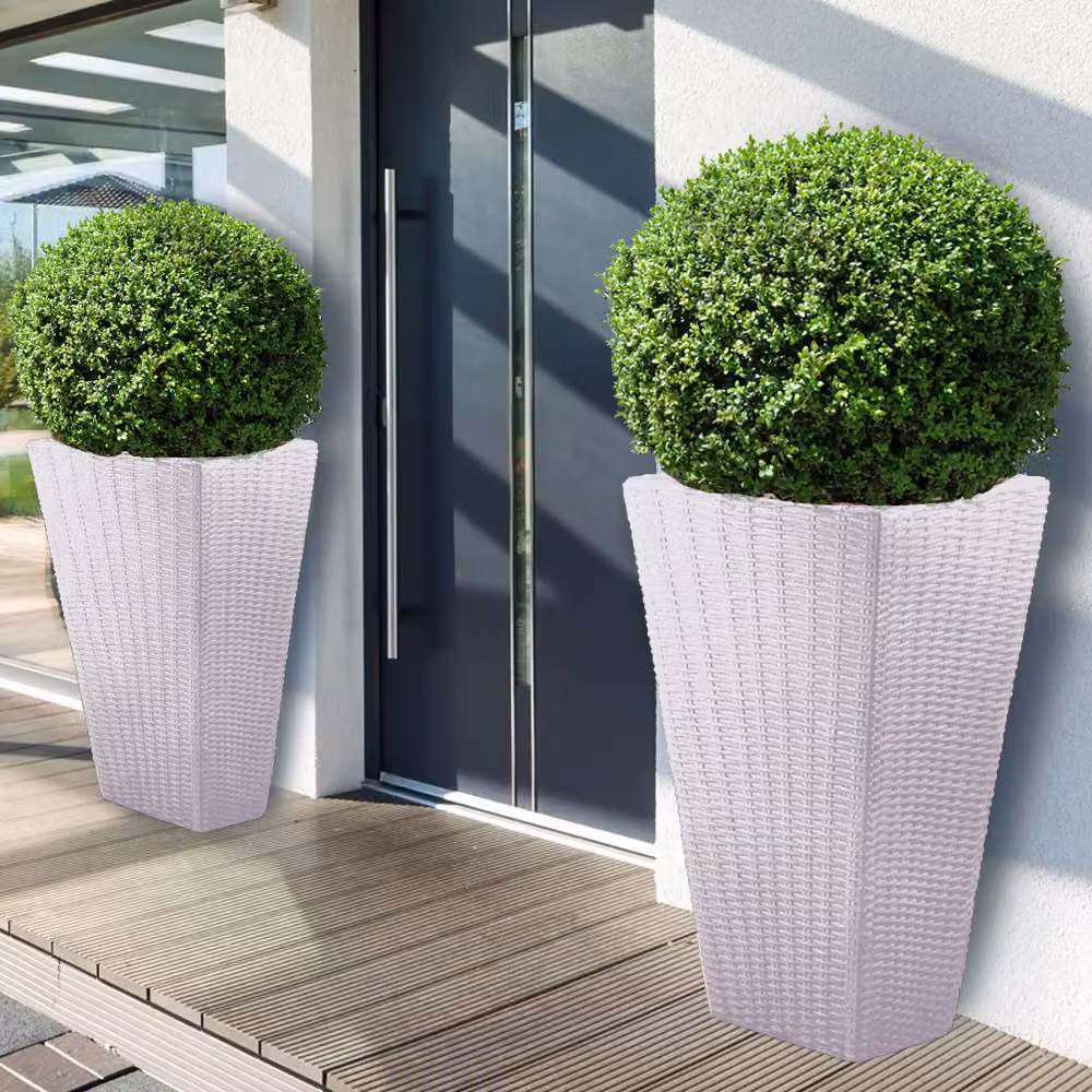 Fioriera Deuba in plastica effetto polyrattan per piante ornamentali L/P/H: 70 x 40 x 40 cm – 2