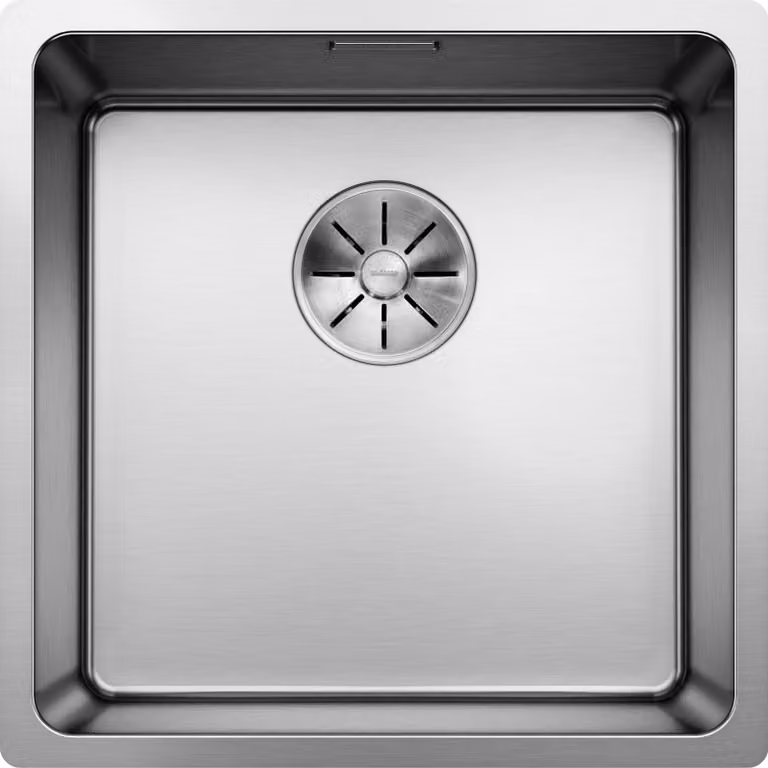 Blanco lavello sottopiano 2D Andano 400-U - lavello con troppopieno a C e sistema di scarico InFino, acciaio inox satinato