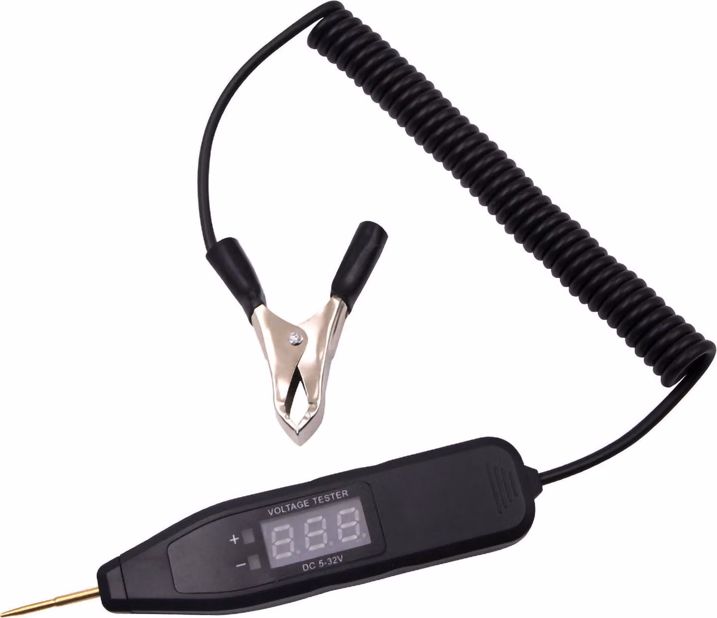 Tester di circuiti per auto, display digitale, da 2,5 V a 35 V, tester di potenza multifunzione, tester di luci per veicoli, tipo corto, nero