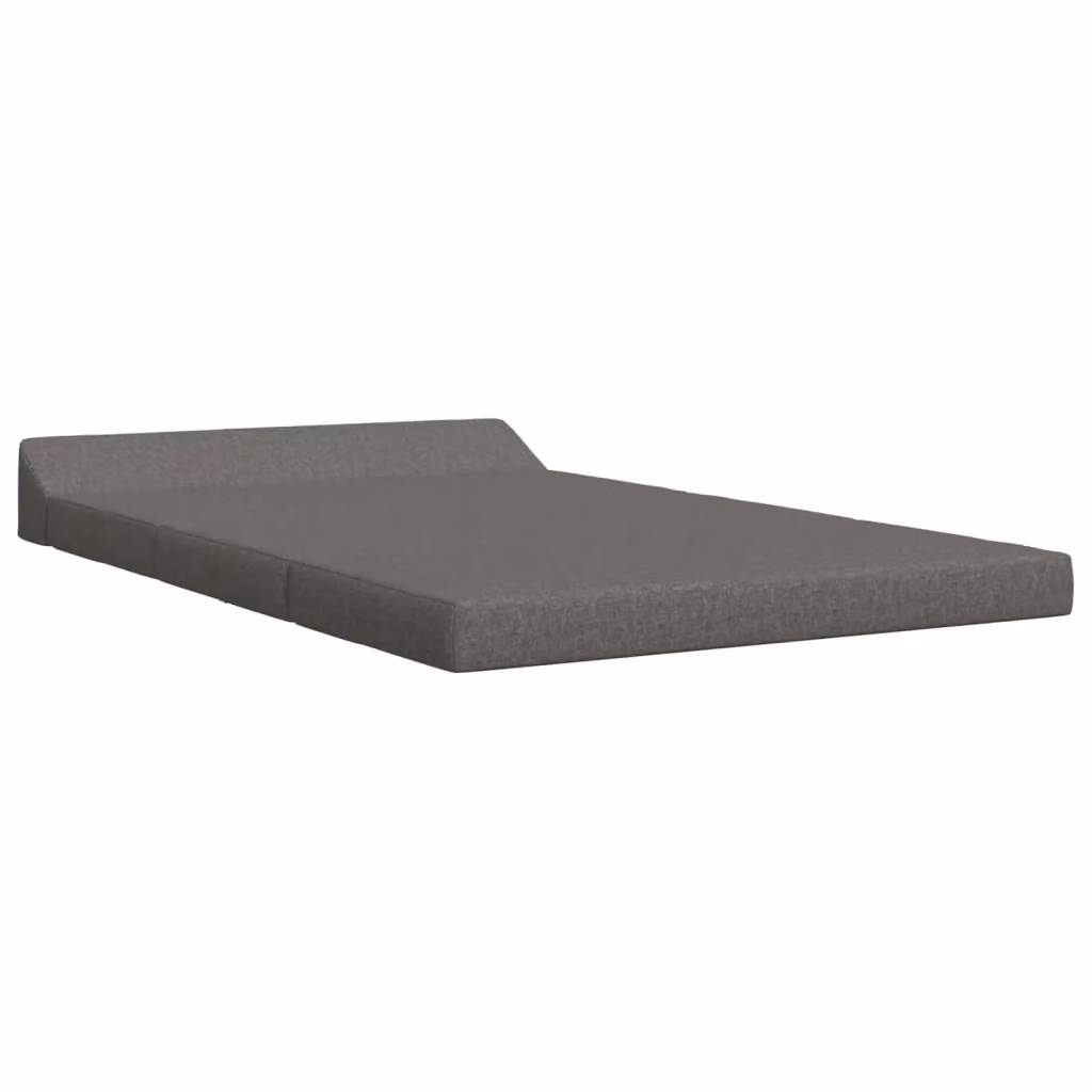 Divano Letto Pieghevole vidaXL in Tessuto Grigio con Imbottitura in Schiuma L/P/H: 120 x 60 x 49 cm