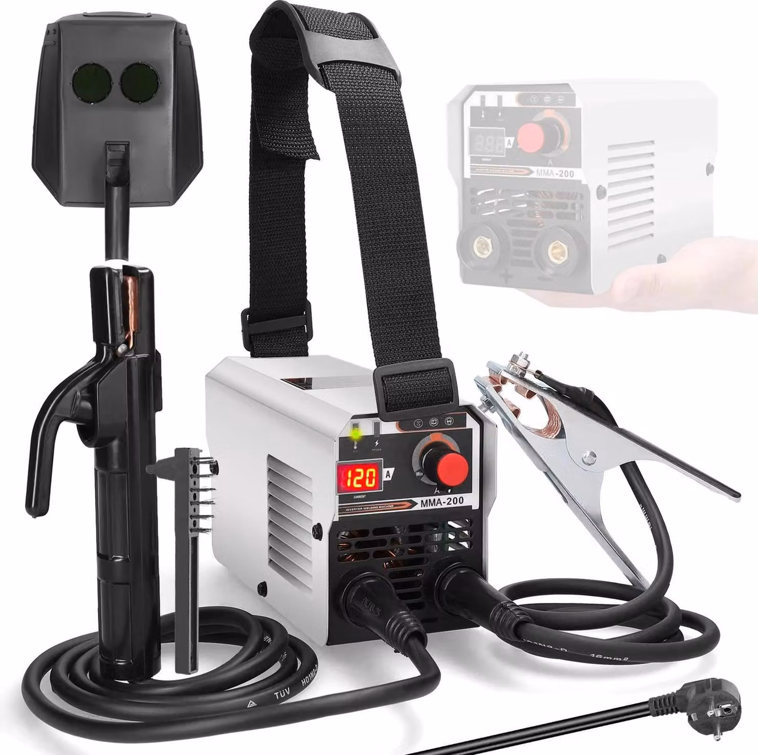 Saldatrice, tecnologia IGBT, saldatura manuale MMA, MMA-200