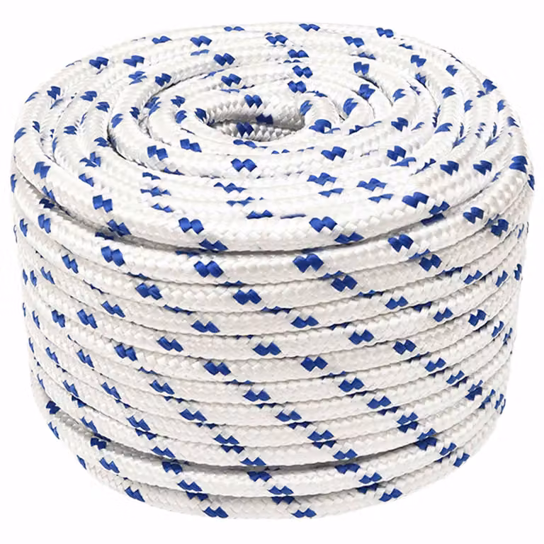 Corda multiuso vidaXL in plastica, Bianco e Blu, Diametro: 14 mm, Lunghezza: 25 m
