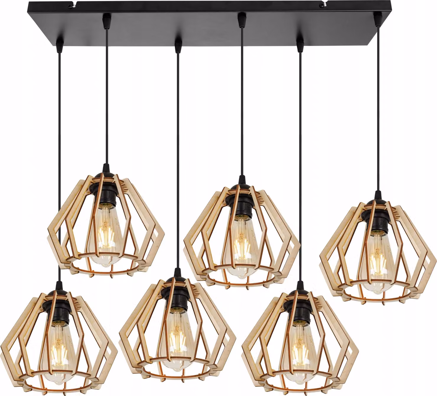 Moderna Lampada A Sospensione A Led In Legno