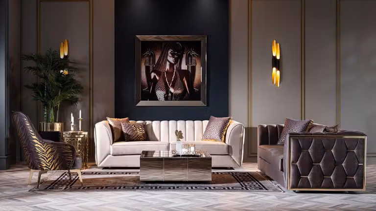 Sofagarnitur Sofalandschaft Loungemöbel Sitzgarnitur Polsterecke Sofa Couch 5tlg